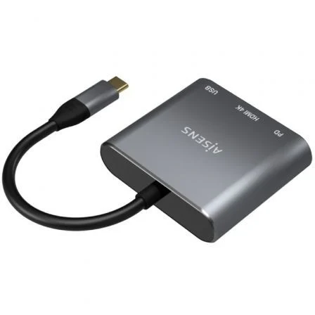 Aisens Conversor USB-C a HDMI/USB-C/USB 3.0 3 en 1 Gris
